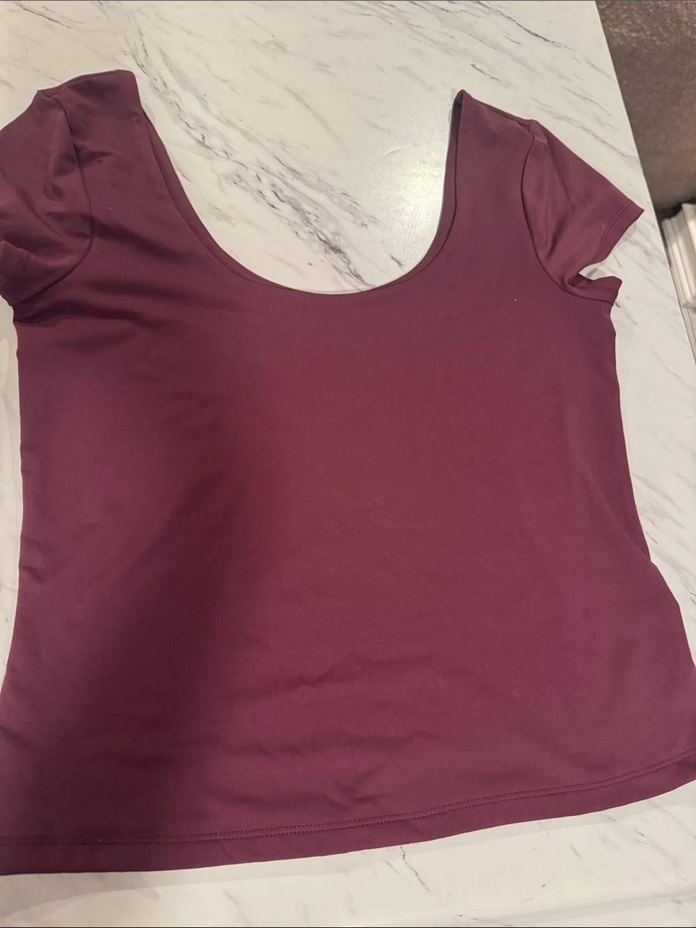 Scoop Neck Double Lined Short Sleeve Top